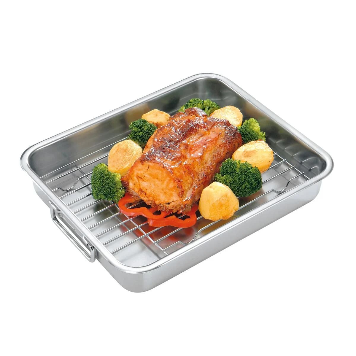 Asadera con Rejilla Tramontina Acero Inox 39 x 33 cm 6,4 L — imagen 3 de 4