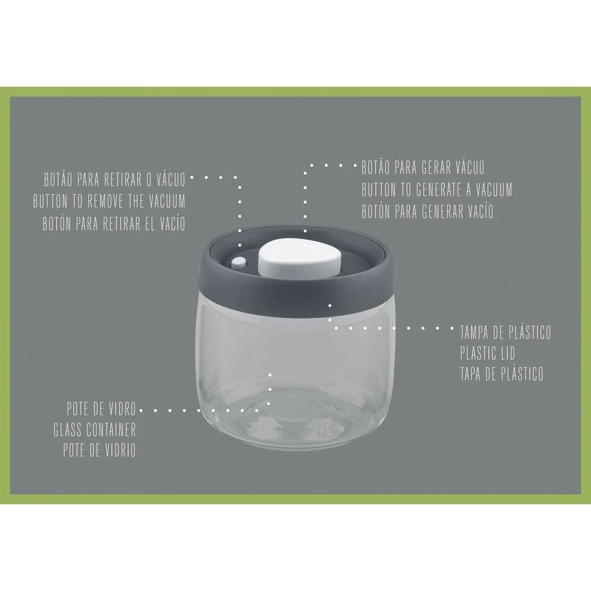 Frasco De Vidrio Tramontina Purezza Hermetico 1200 Ml — imagen 5 de 10