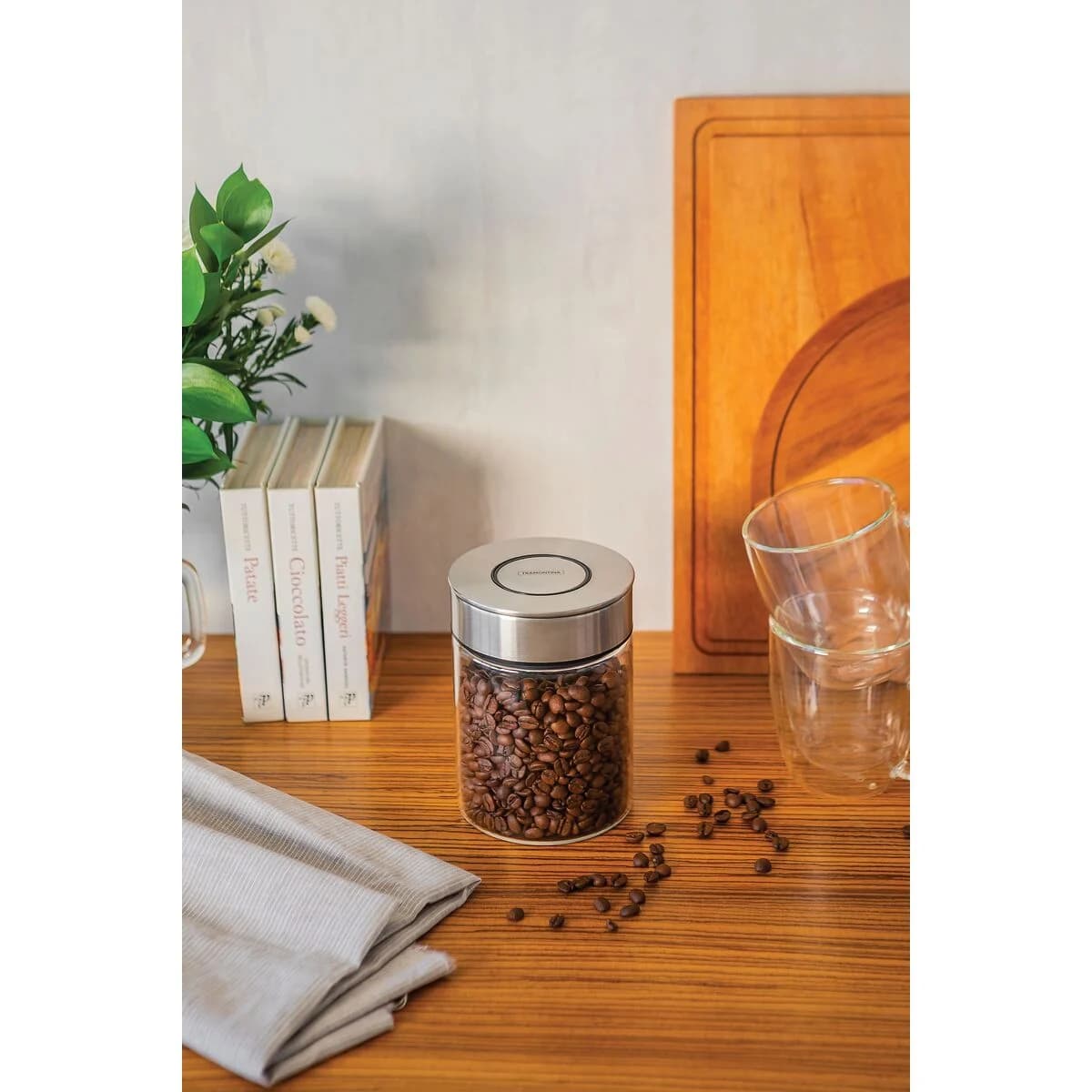 Frasco De Vidrio Tramontina Purezza Tapa Acero 700 Ml — miniatura 7