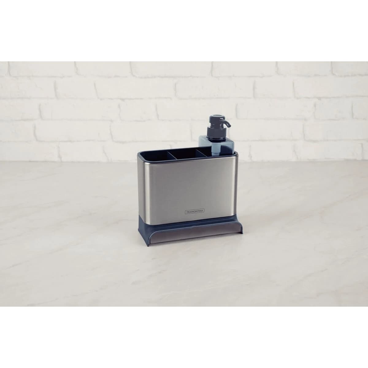 Dispensador de Jabon Tramontina Plastico Acero Inoxidable — miniatura 3