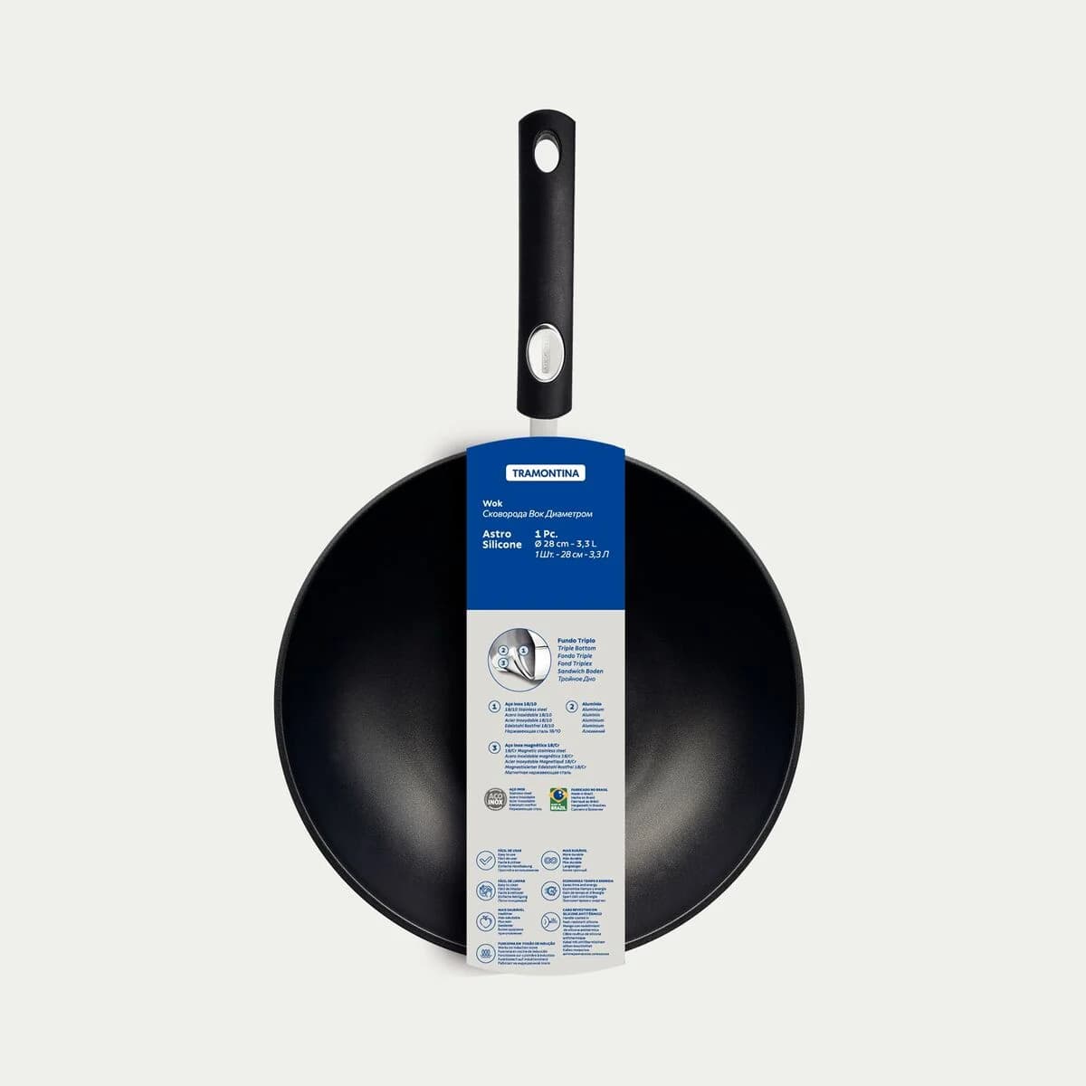 Wok Tramontina Silicone Induccion Triple Fondo 28 CM — miniatura 2