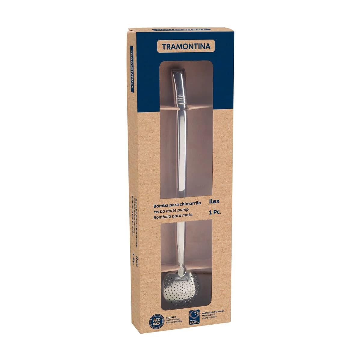 Bombilla Mate Tramontina Ilex Acero Inoxidable Rosca 23 cm — miniatura 2