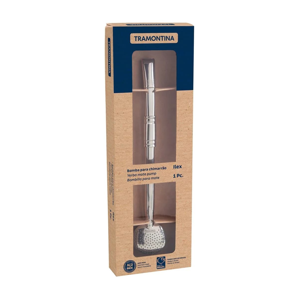 Bombilla Mate Tramontina Ilex Acero Inoxidable Rosca 23 cm — miniatura 2