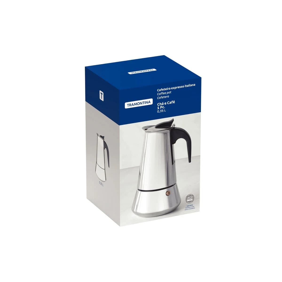 Cafetera Italiana Tramontina Acero Inoxidable 350 ml — miniatura 2
