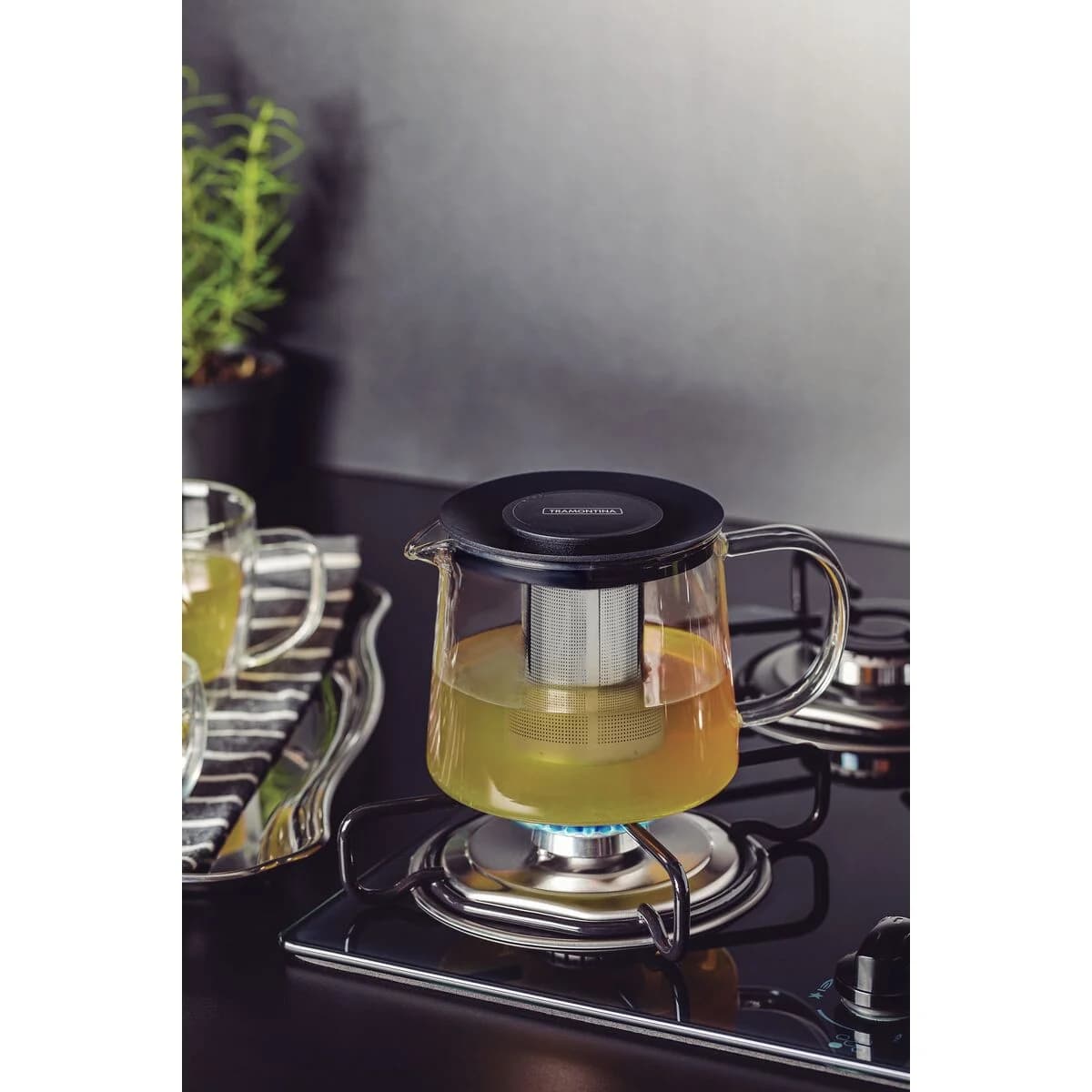 Tetera Vidrio Acero Inoxidable Infusor de 900 ml Tramontina — miniatura 5