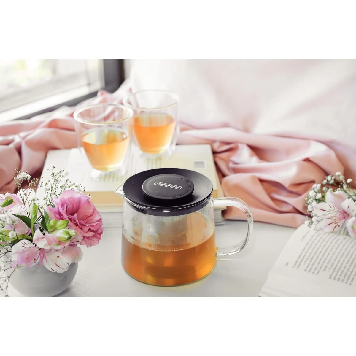 Tetera Vidrio Acero Inoxidable Infusor de 900 ml Tramontina — miniatura 6