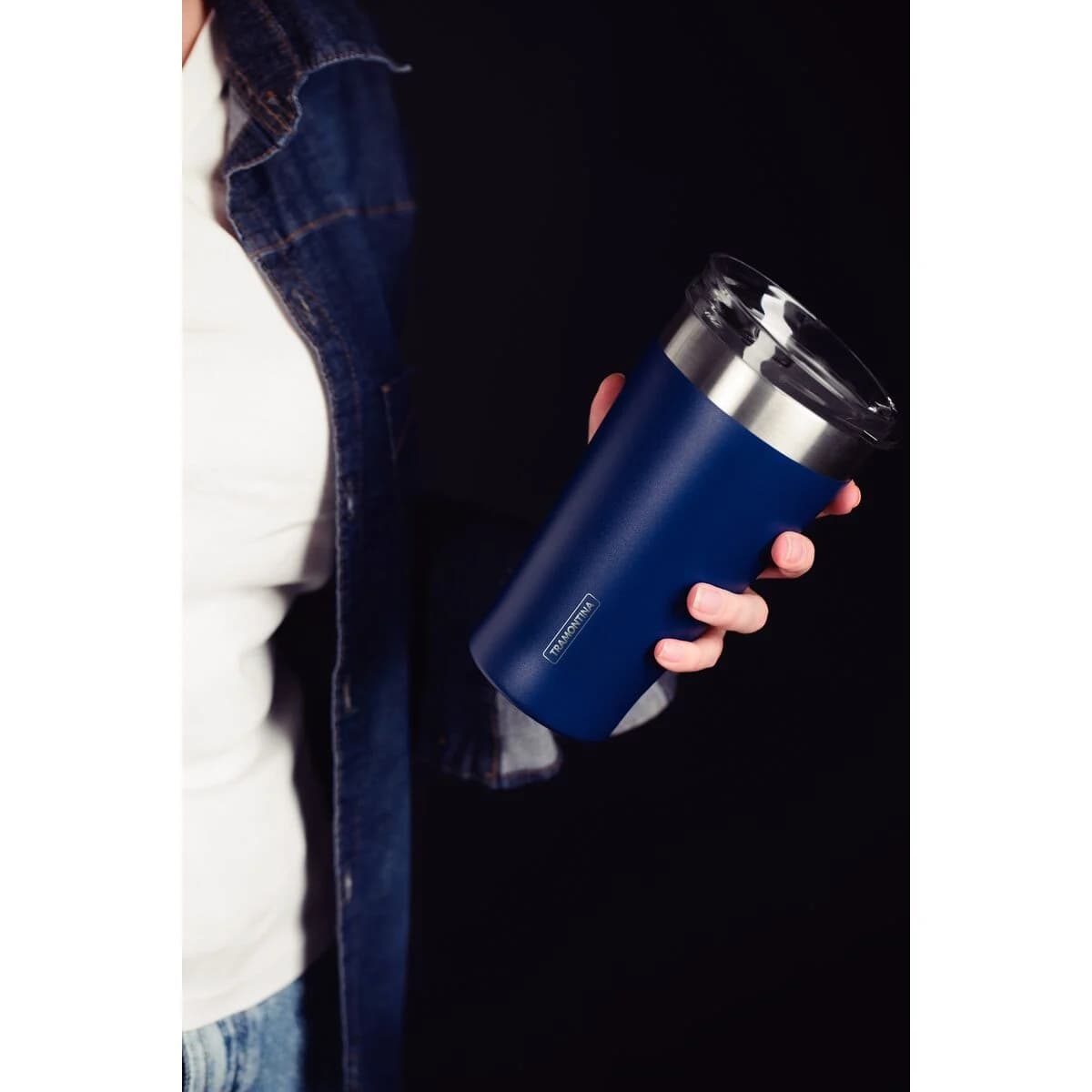 Vaso Termico Tramontina Exata Acero Inoxidable Azul 550 ml — miniatura 6