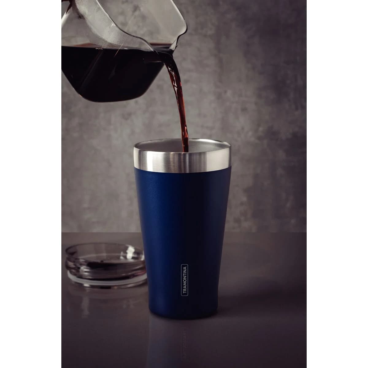 Vaso Termico Tramontina Exata Acero Inoxidable Azul 550 ml — miniatura 7