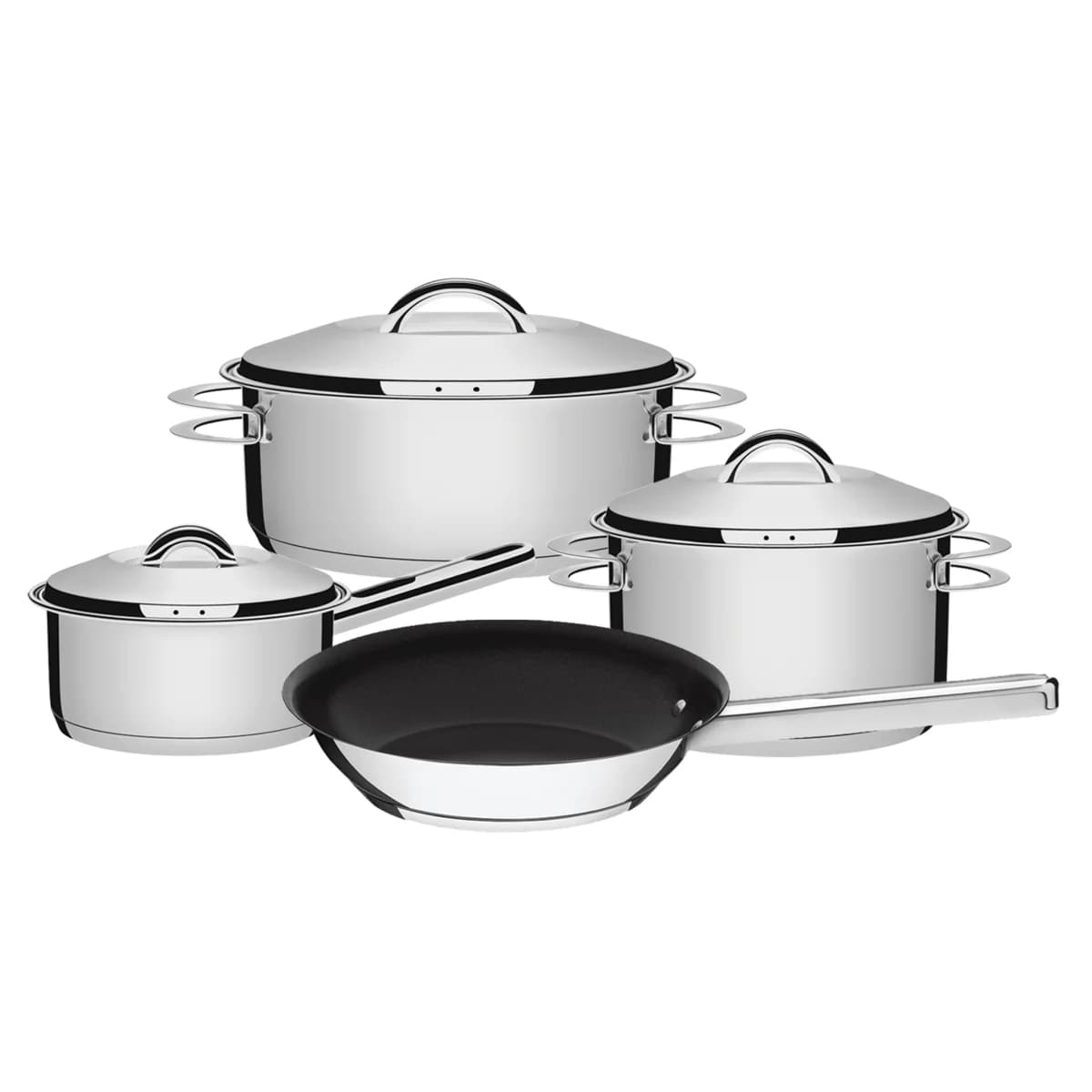 Bateria De Cocina Acero Inox Triple Fondo 4 Pzs Tramontina — imagen 1 de 3