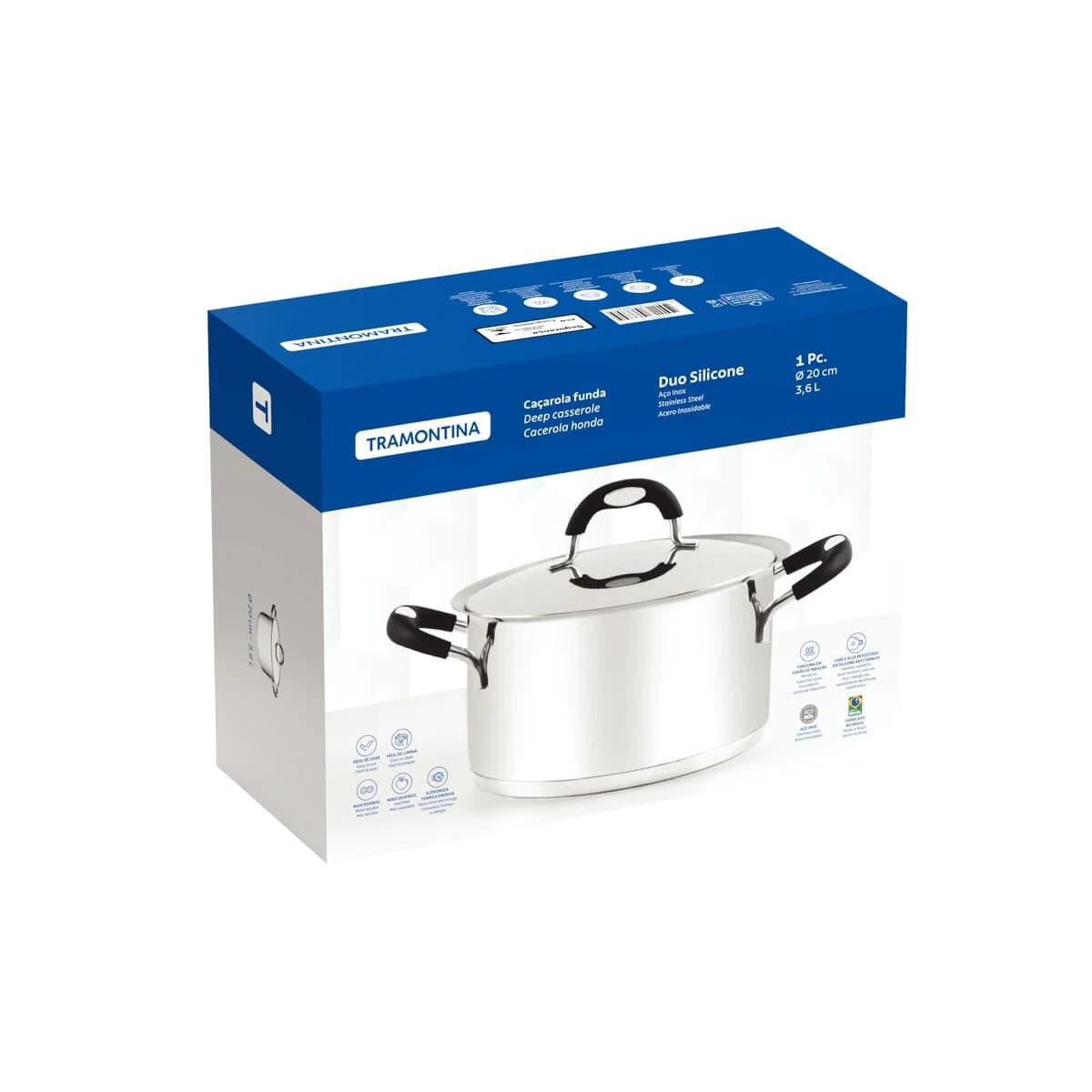 Olla Tramontina Triple Fondo Induccion 24 CM 6 Litros — miniatura 2