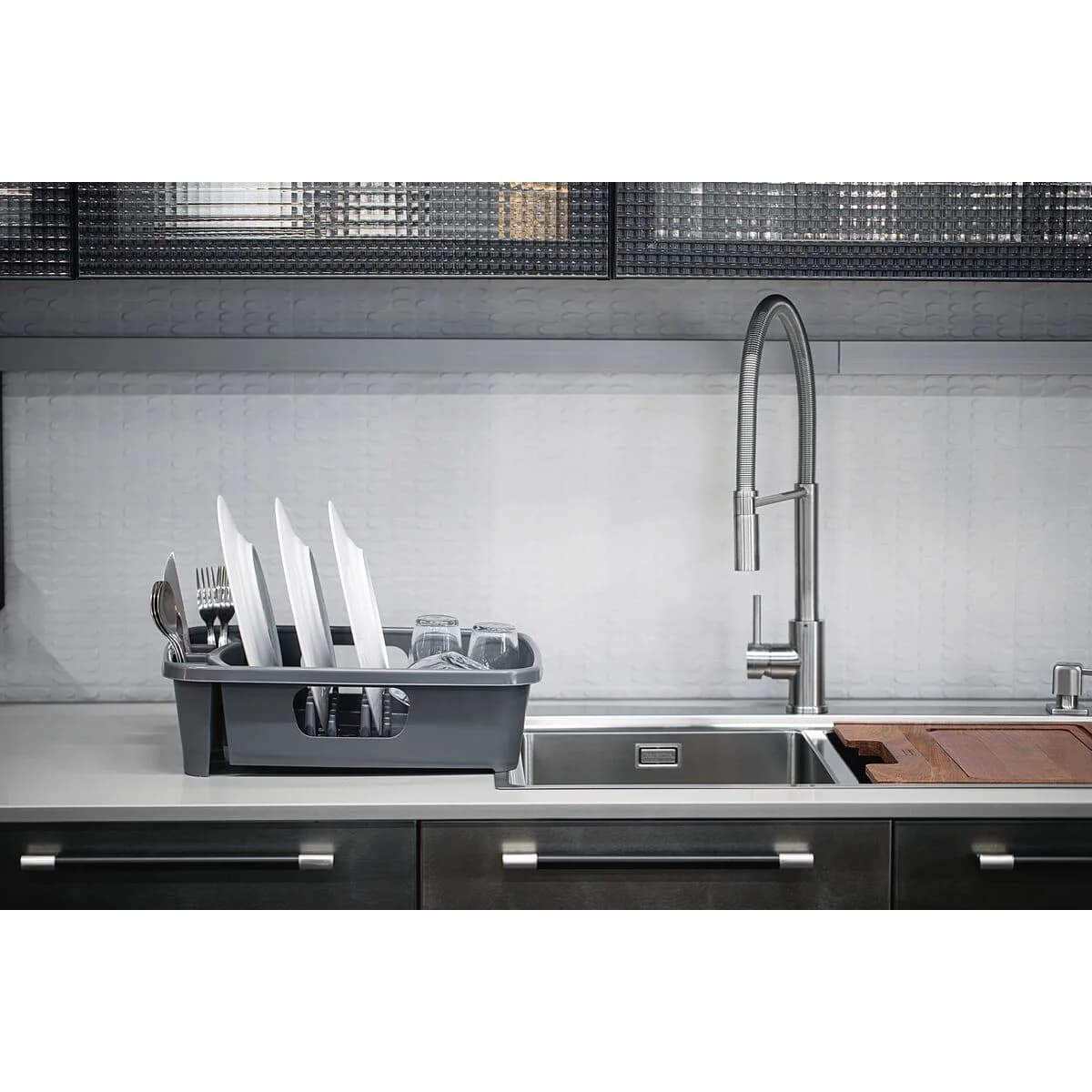 Escurridor de Platos Tramontina Plastico Plurale Gris — miniatura 2