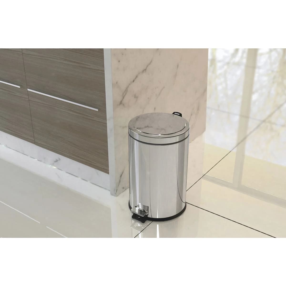 Basurero de Acero Inox con Pedal Brasil 12 L Tramontina — miniatura 6