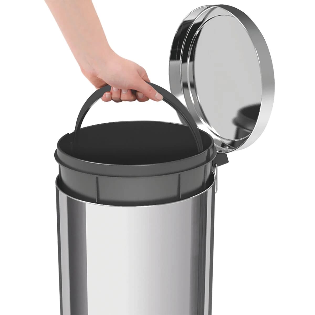 Basurero de Acero Inox con Pedal Brasil 30 L Tramontina — miniatura 2