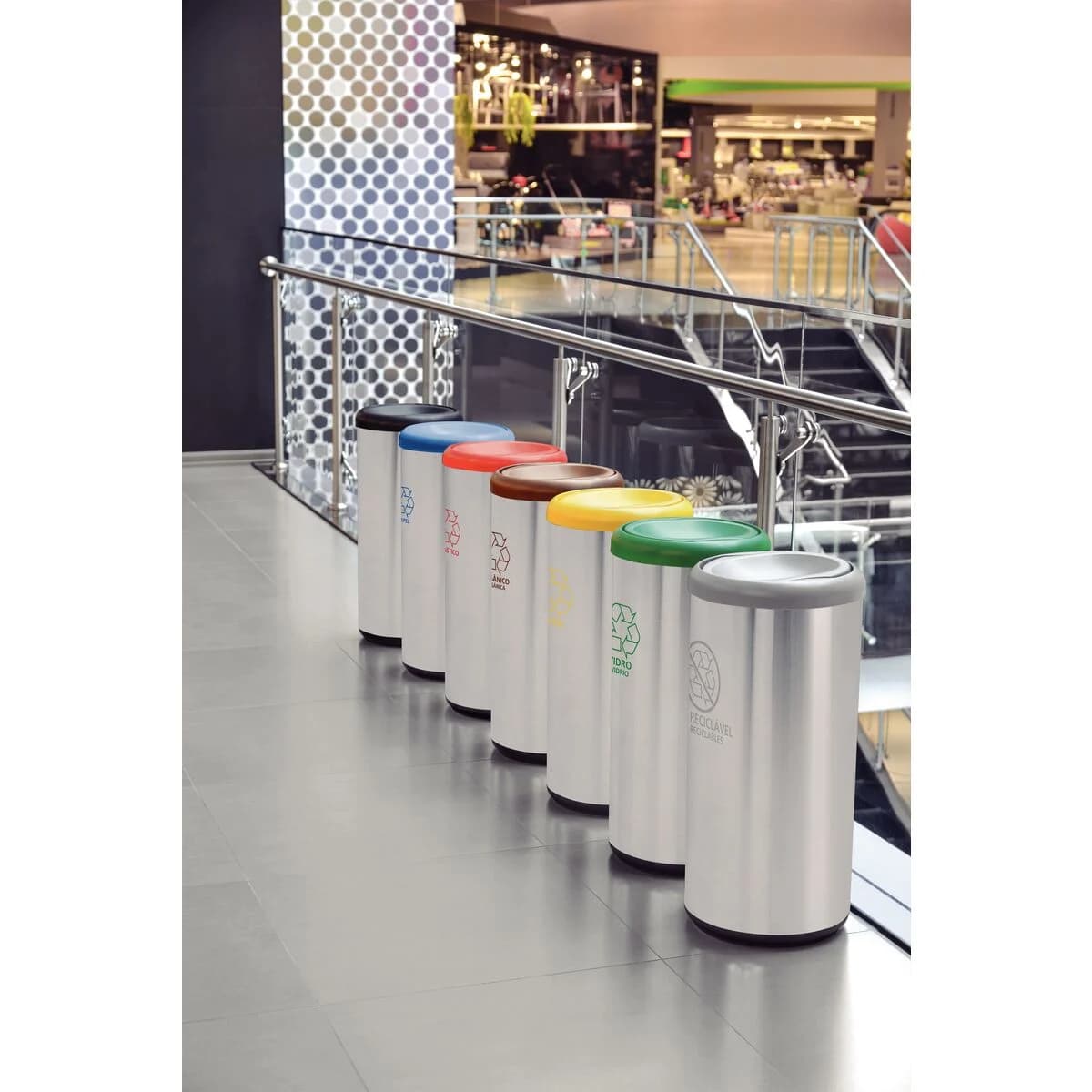 Basurero Acero Inox Tramontina Piemonte Vaiven 40 L Marron — miniatura 4
