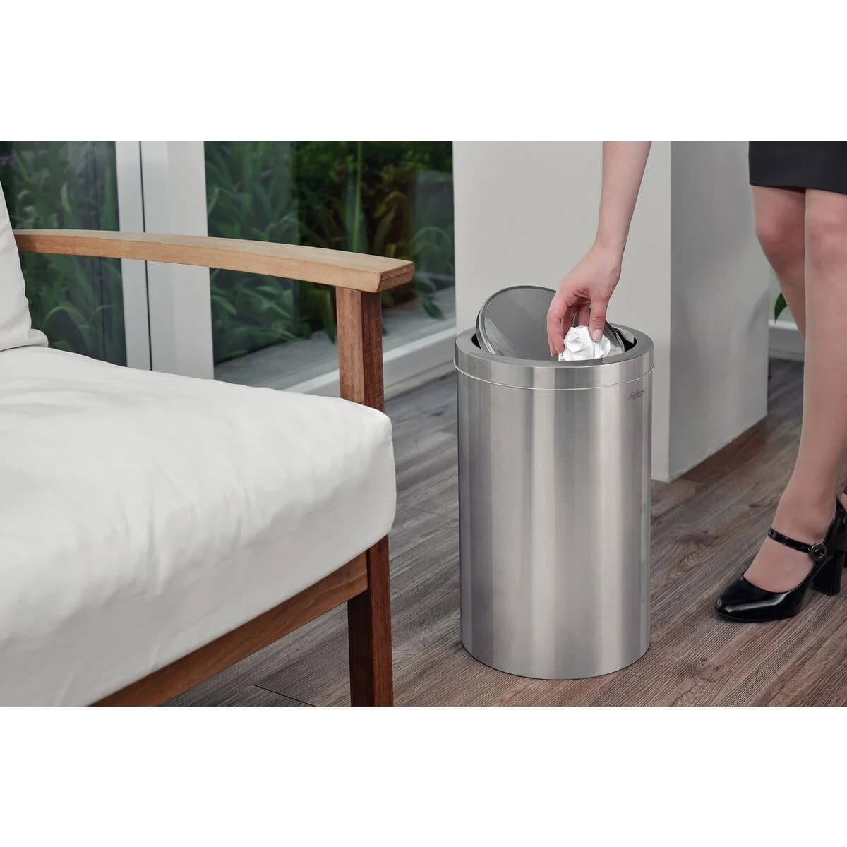 Basurero de Acero Inoxidable Tramontina Vaiven 20 Litros — miniatura 2