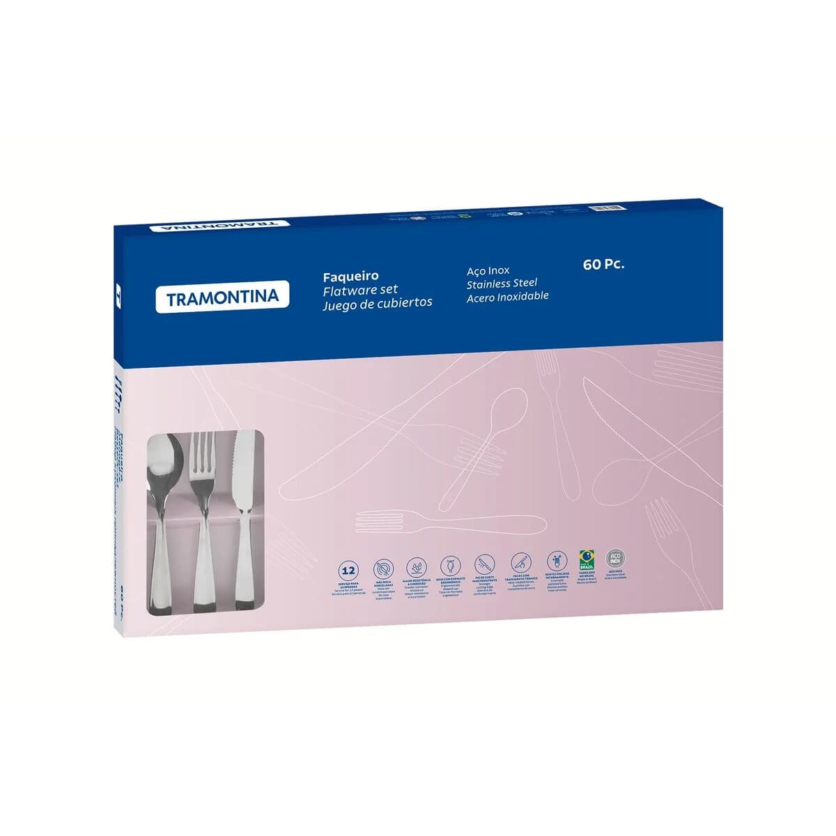 Juego de Cubiertos Tramontina 60 Piezas Laguna Acero Inox — miniatura 2