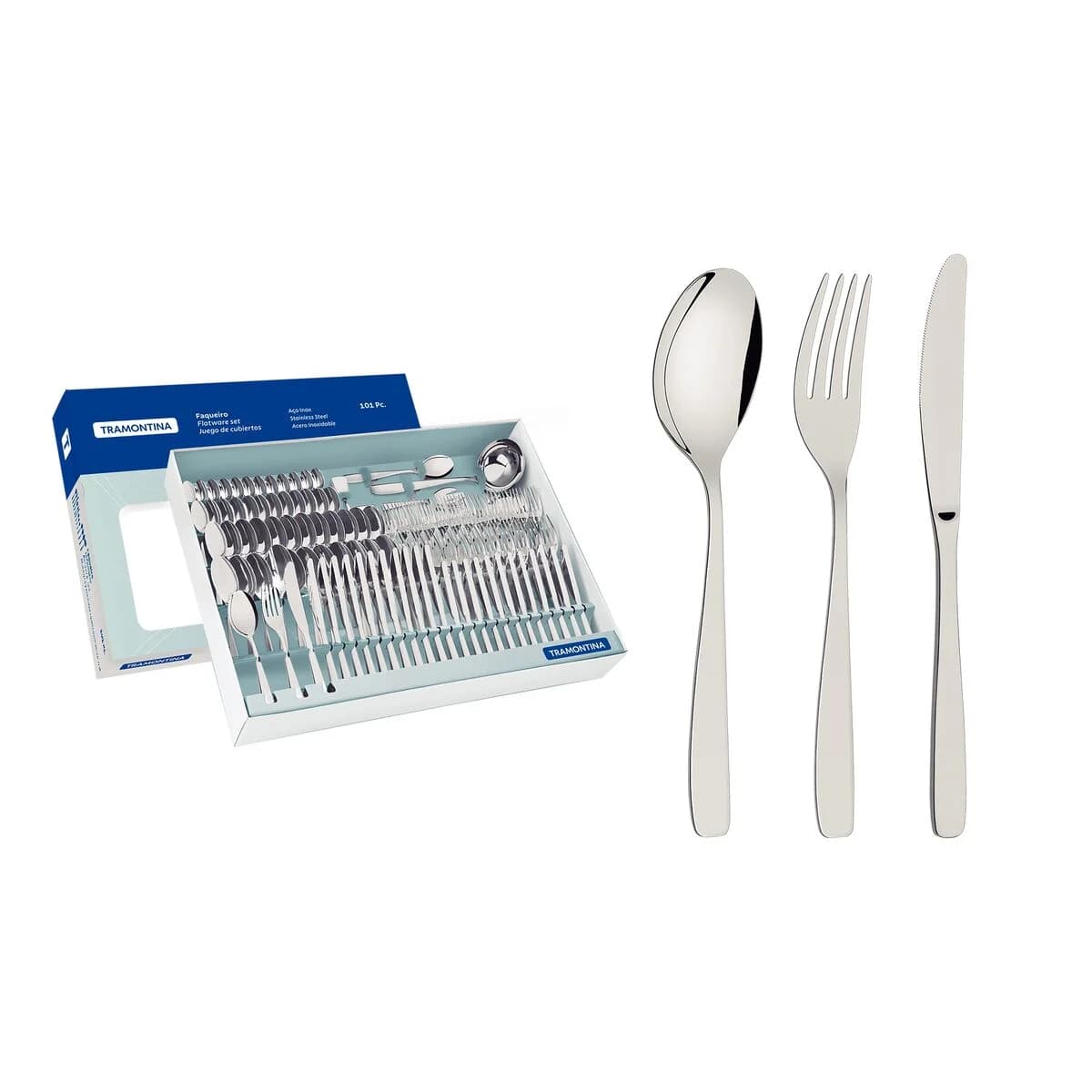 Juego de Cubiertos Tramontina 101 Piezas Cosmos Acero Inox — imagen 1 de 2