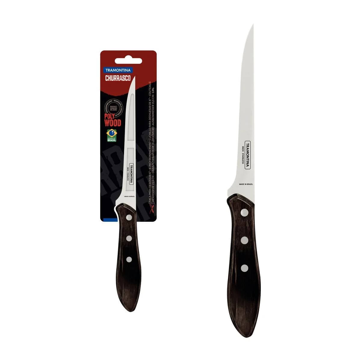 Cuchillo De Deshuesar Tramontina Polywood Acero Inox 6 PuLG — imagen 1 de 3