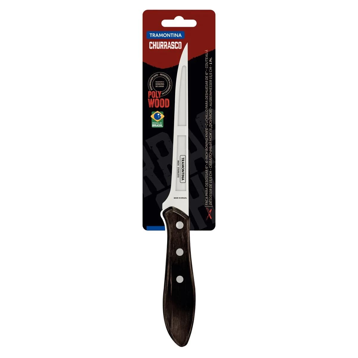 Cuchillo De Deshuesar Tramontina Polywood Acero Inox 6 PuLG — miniatura 2