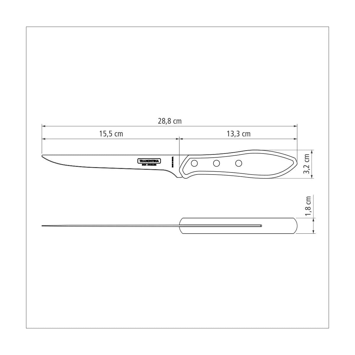 Cuchillo De Deshuesar Tramontina Polywood Acero Inox 6 PuLG — miniatura 3