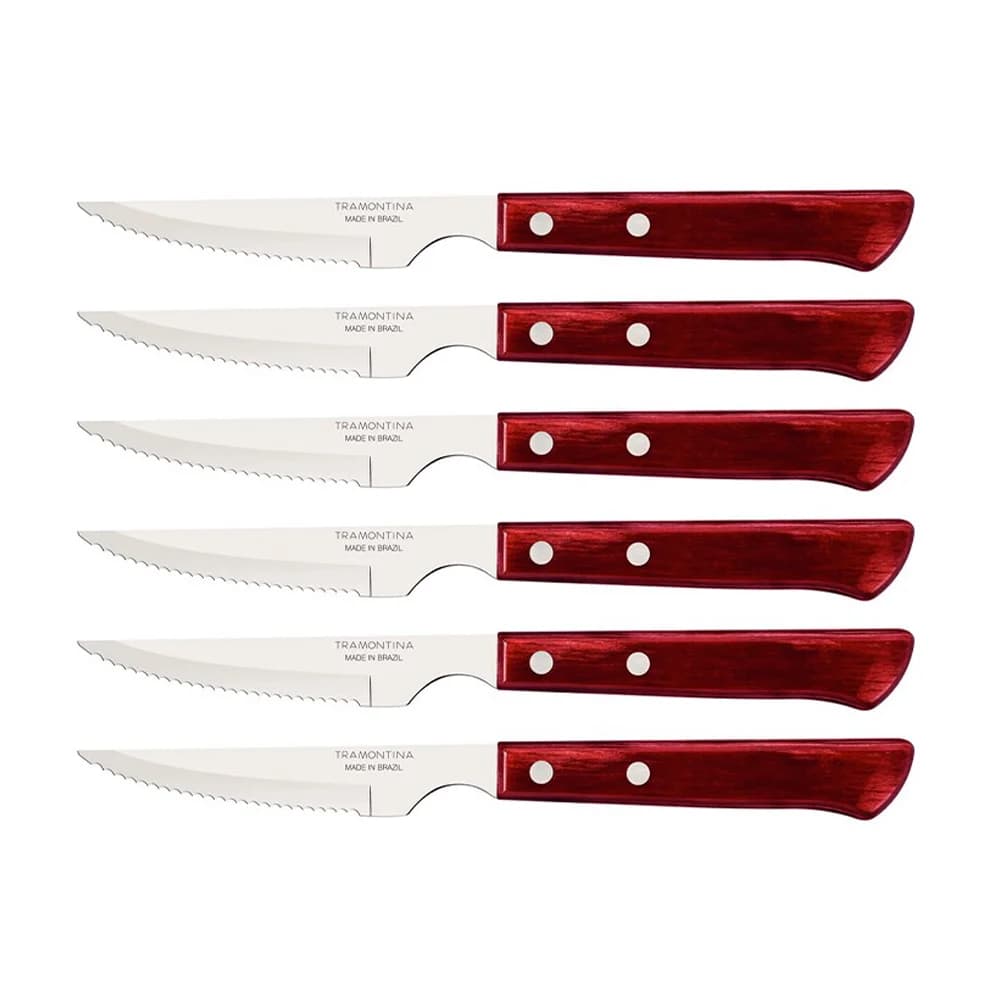 Cuchillo De Asado Tramontina Polywood Acero Inox X6 Unid — imagen 1 de 4