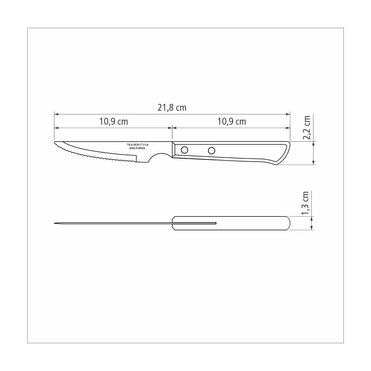 Cuchillo De Asado Tramontina Polywood Acero Inox X6 Unid — miniatura 4
