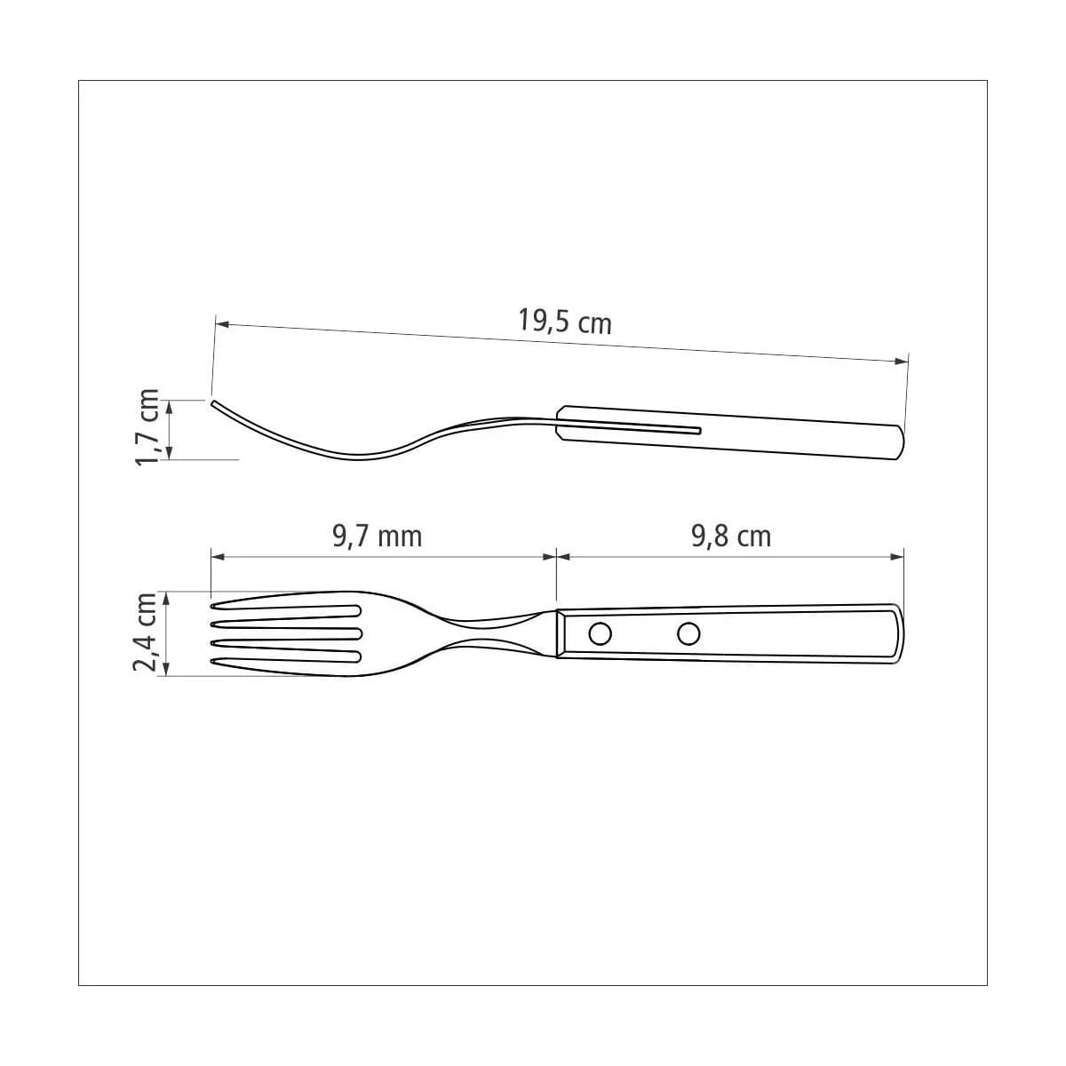 Tenedor De Mesa Polywood Tramontina Acero Inox X6 Unid. — miniatura 4
