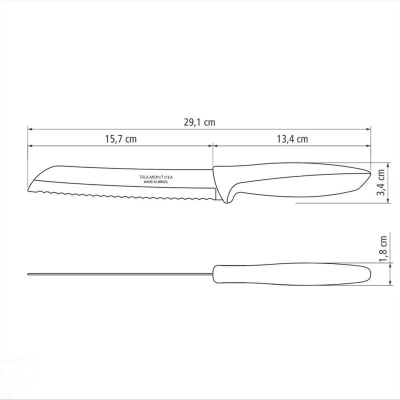 Cuchilla De Pan Tramontina Plenus Acero Inoxidable 7 Pulg — miniatura 3