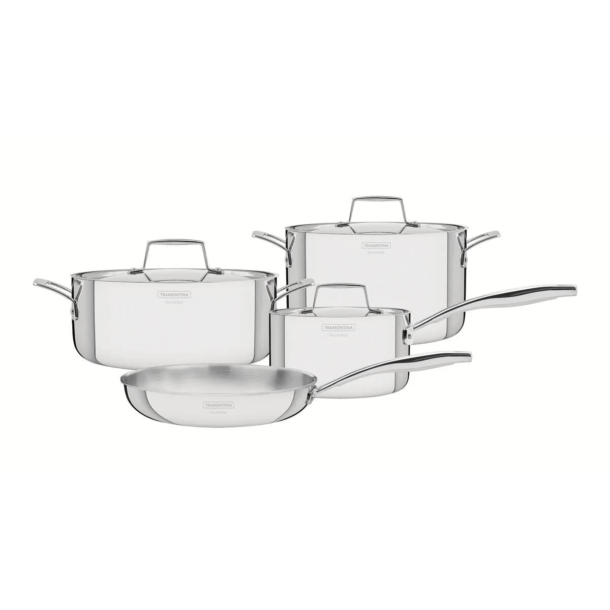 Bateria de Cocina Tramontina Ollas Induccion Grano 4 Piezas Acero Inoxidable — imagen 1 de 10