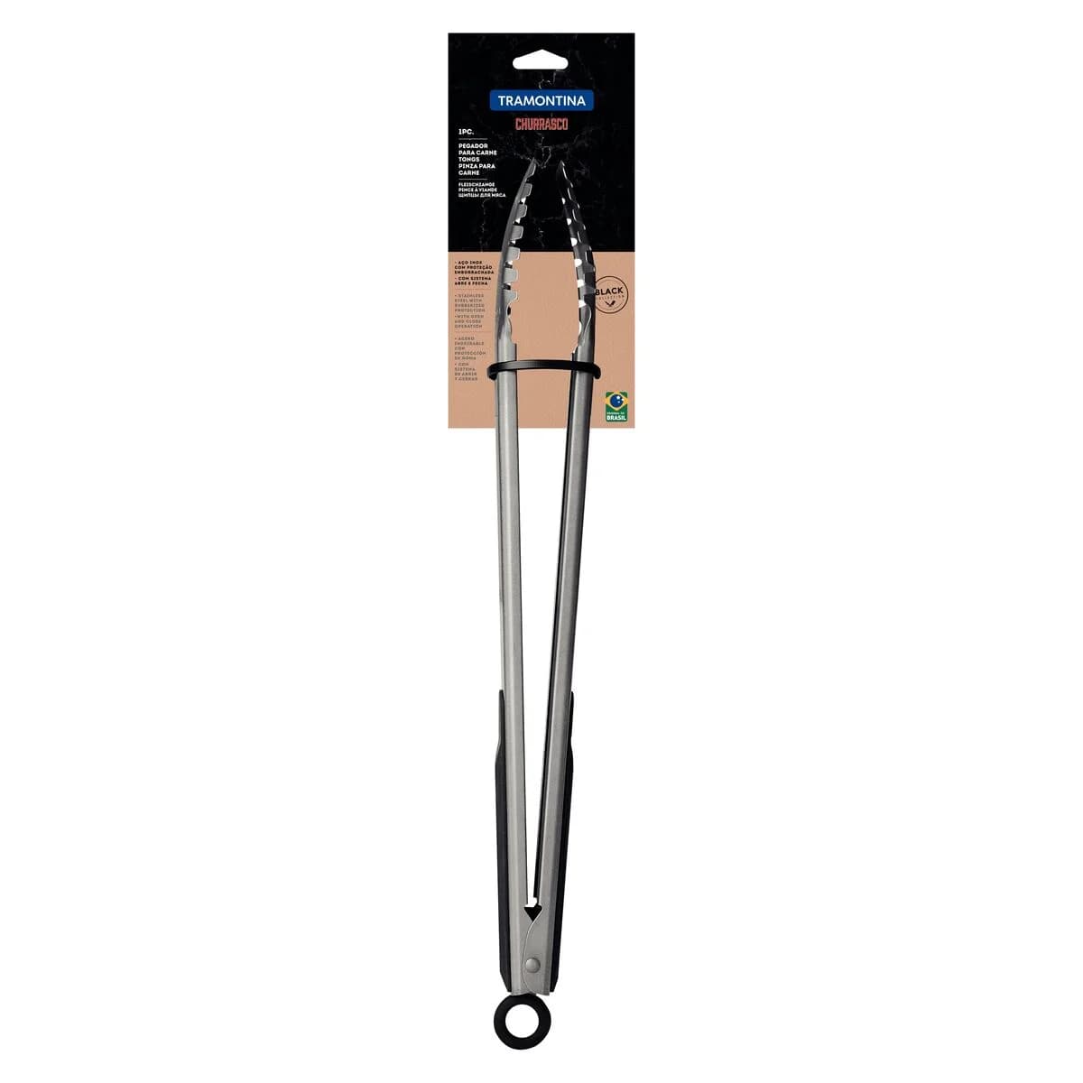 Pinza Para Carne Tramontina Churrasco Black Acero Inoxidable — miniatura 2