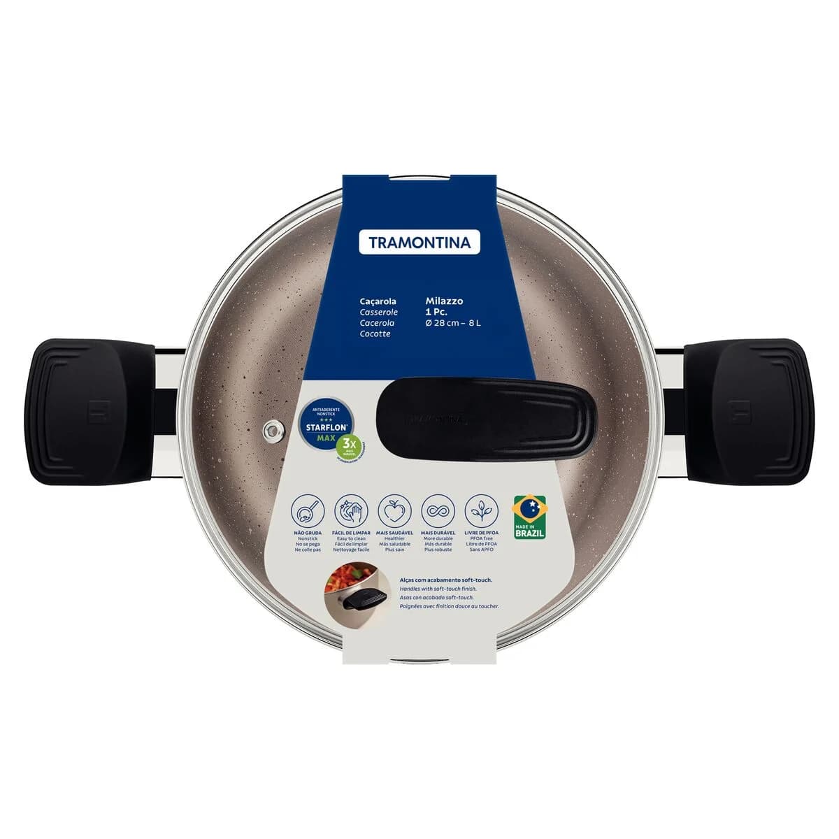 Cacerola Olla Tramontina Milazzo Antiadher 28 Cm 8 Litros — miniatura 2