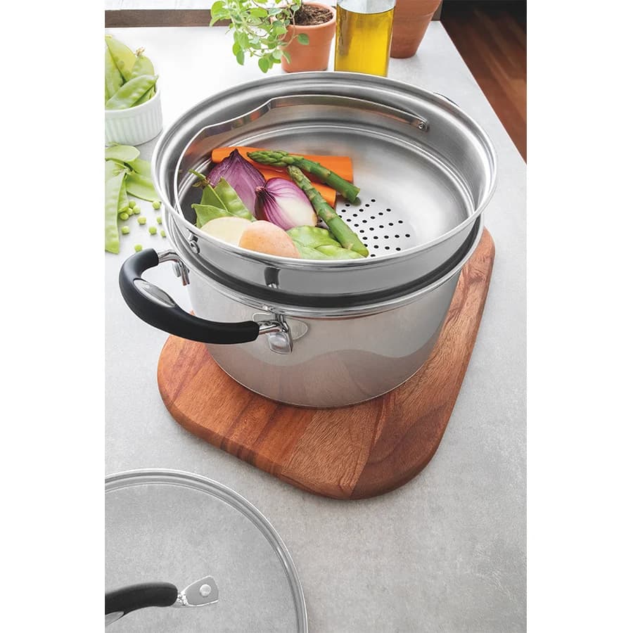 Cacerola Olla Tramontina Induccion Con Vaporera 20 Cm 3,6 L — miniatura 2