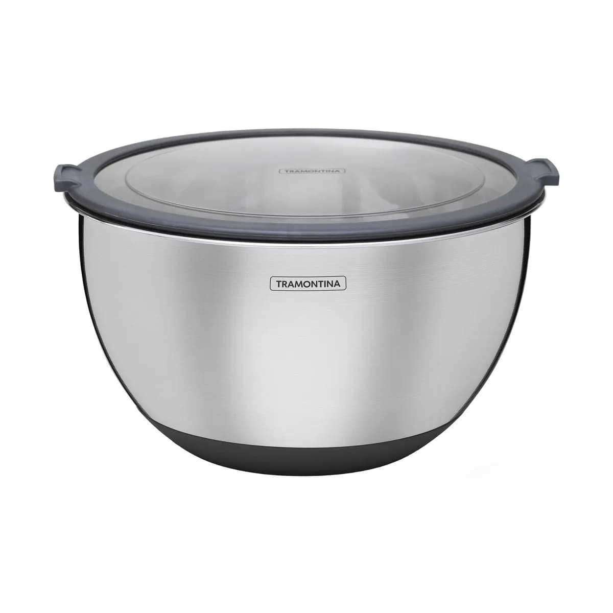 Bowl De Acero Inoxidable Con Tapa Tramontina 5000 Ml — imagen 1 de 5