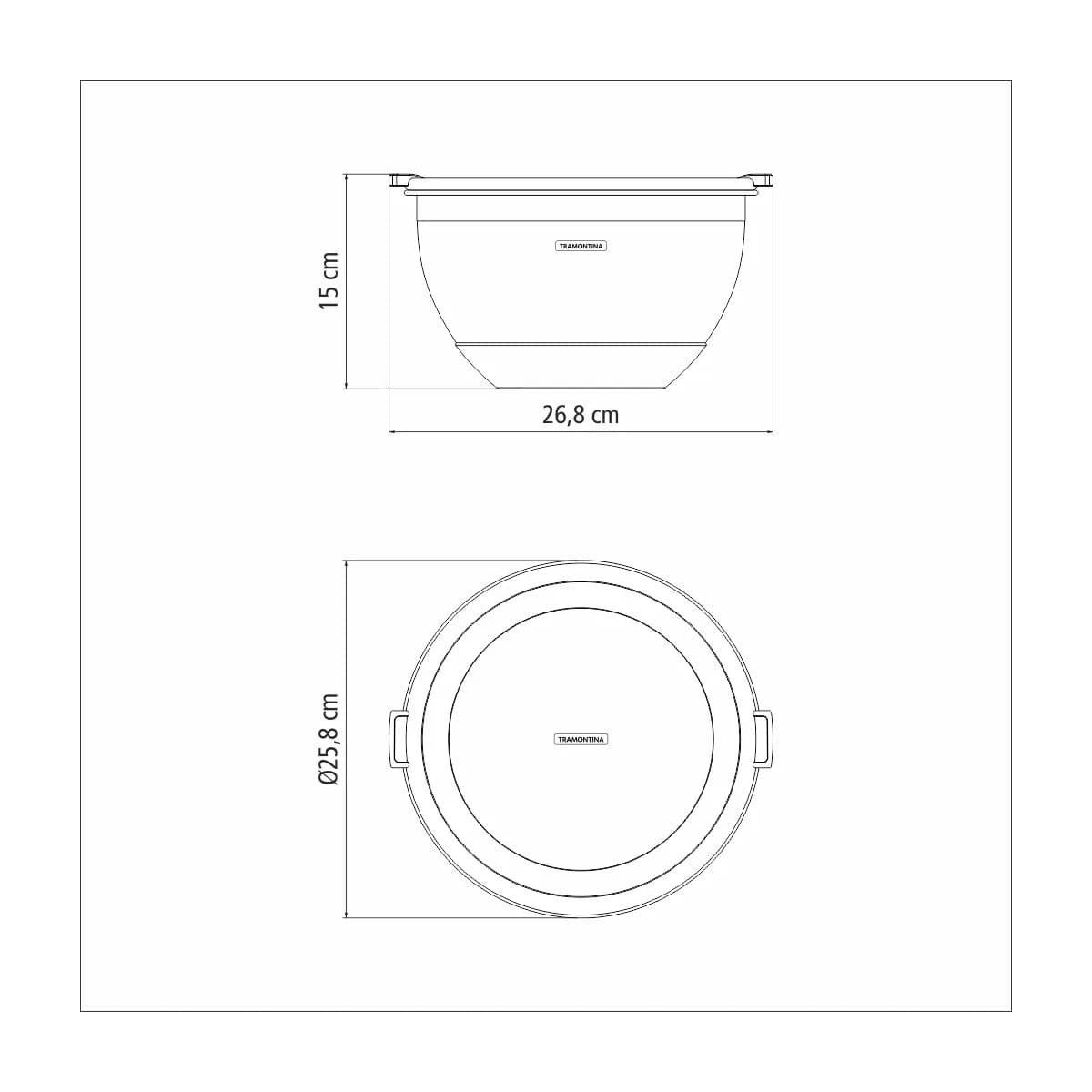 Bowl De Acero Inoxidable Con Tapa Tramontina 5000 Ml — miniatura 3