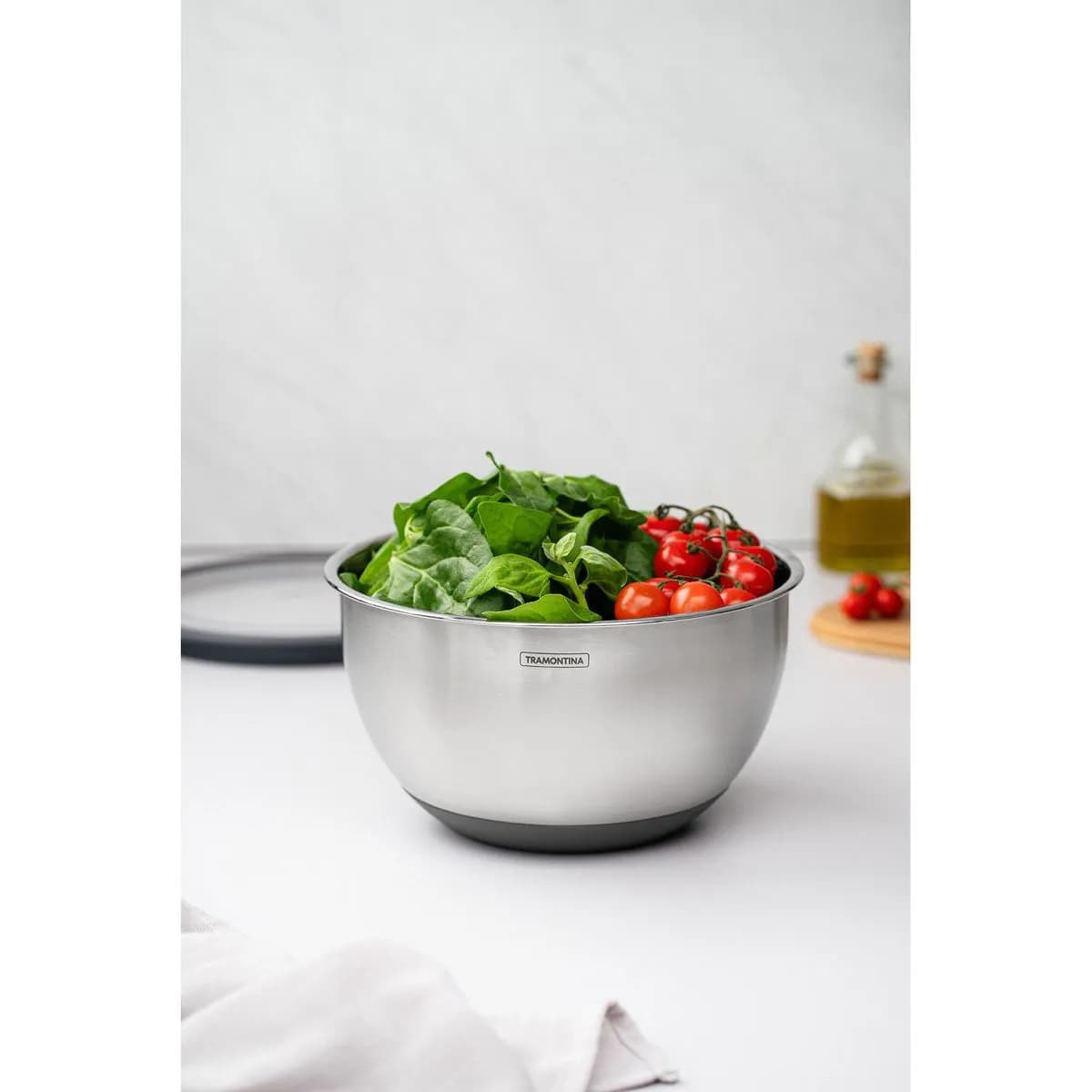 Bowl De Acero Inoxidable Con Tapa Tramontina 5000 Ml — miniatura 5