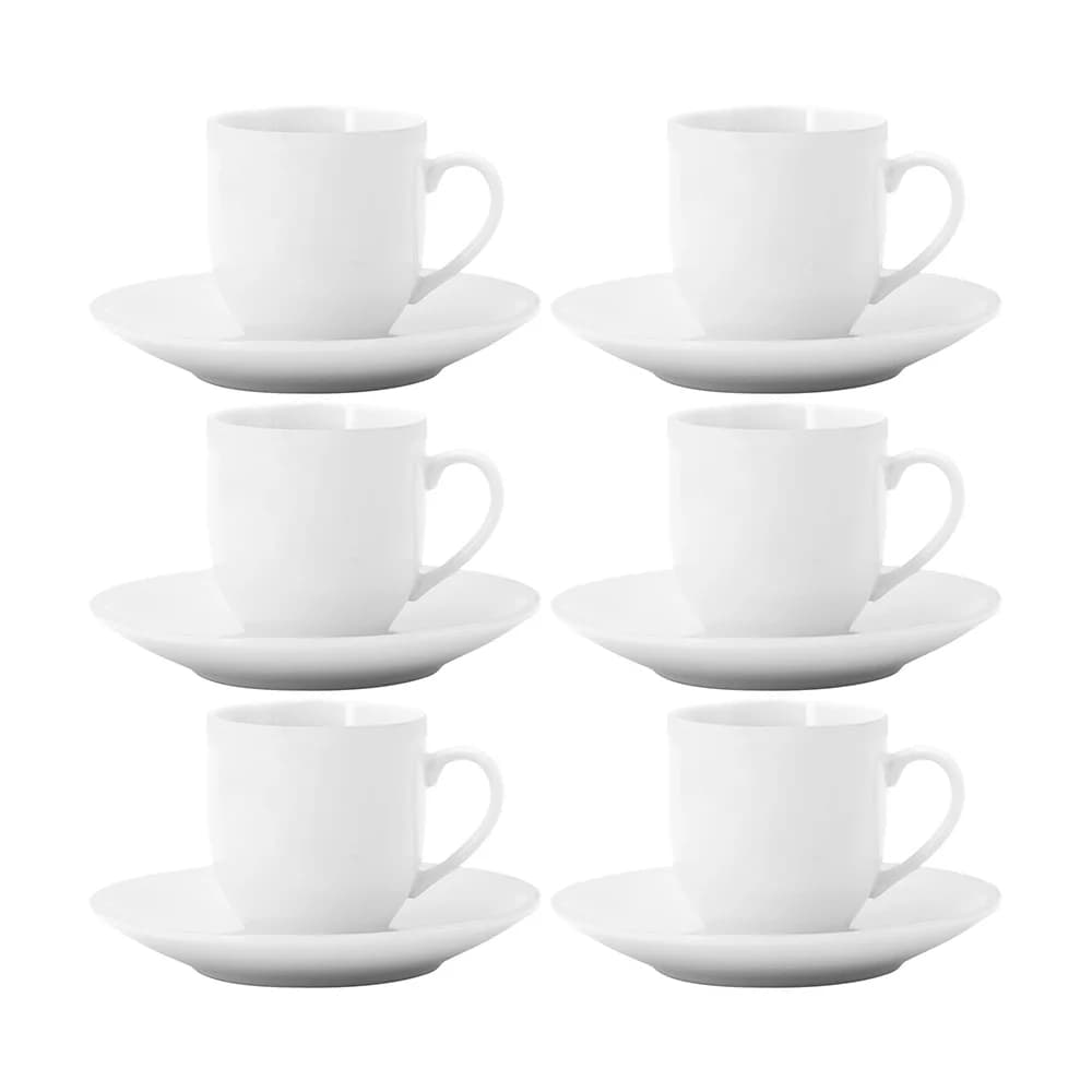 Taza Con Platillo De Porcelana Selecta 100 ml Blanco X6 Unid — imagen 1 de 2