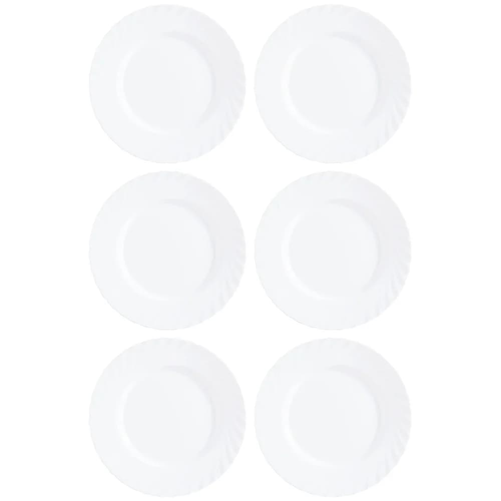 Plato Llano Vidrio Blanco Luminarc Trianon 24 Cm X6 Unid