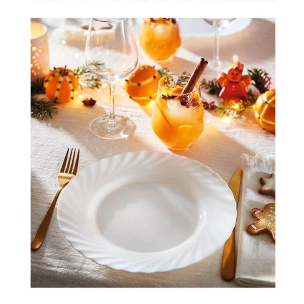 Plato Llano Vidrio Blanco Luminarc Trianon 24 Cm X6 Unid — miniatura 3