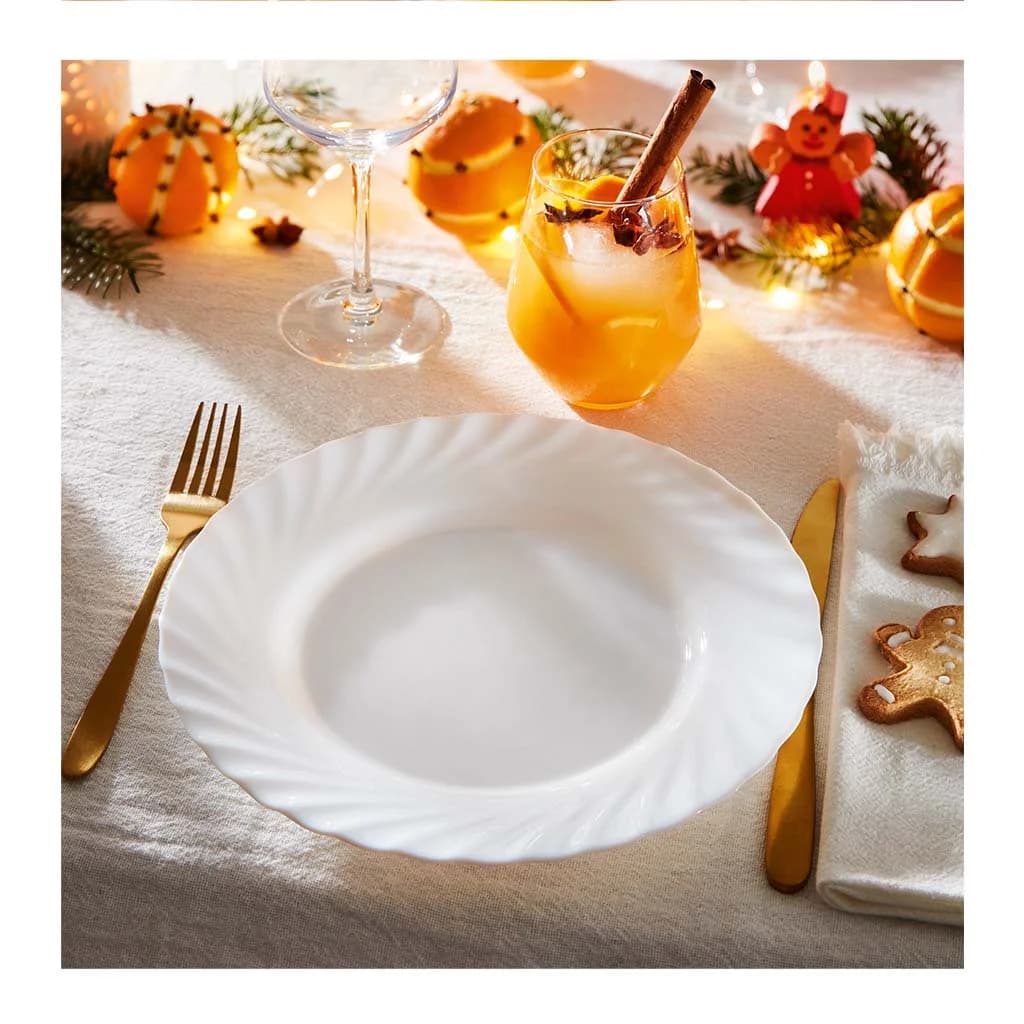 Plato Llano Vidrio Blanco Luminarc Trianon 27 Cm X6 Unid — miniatura 3