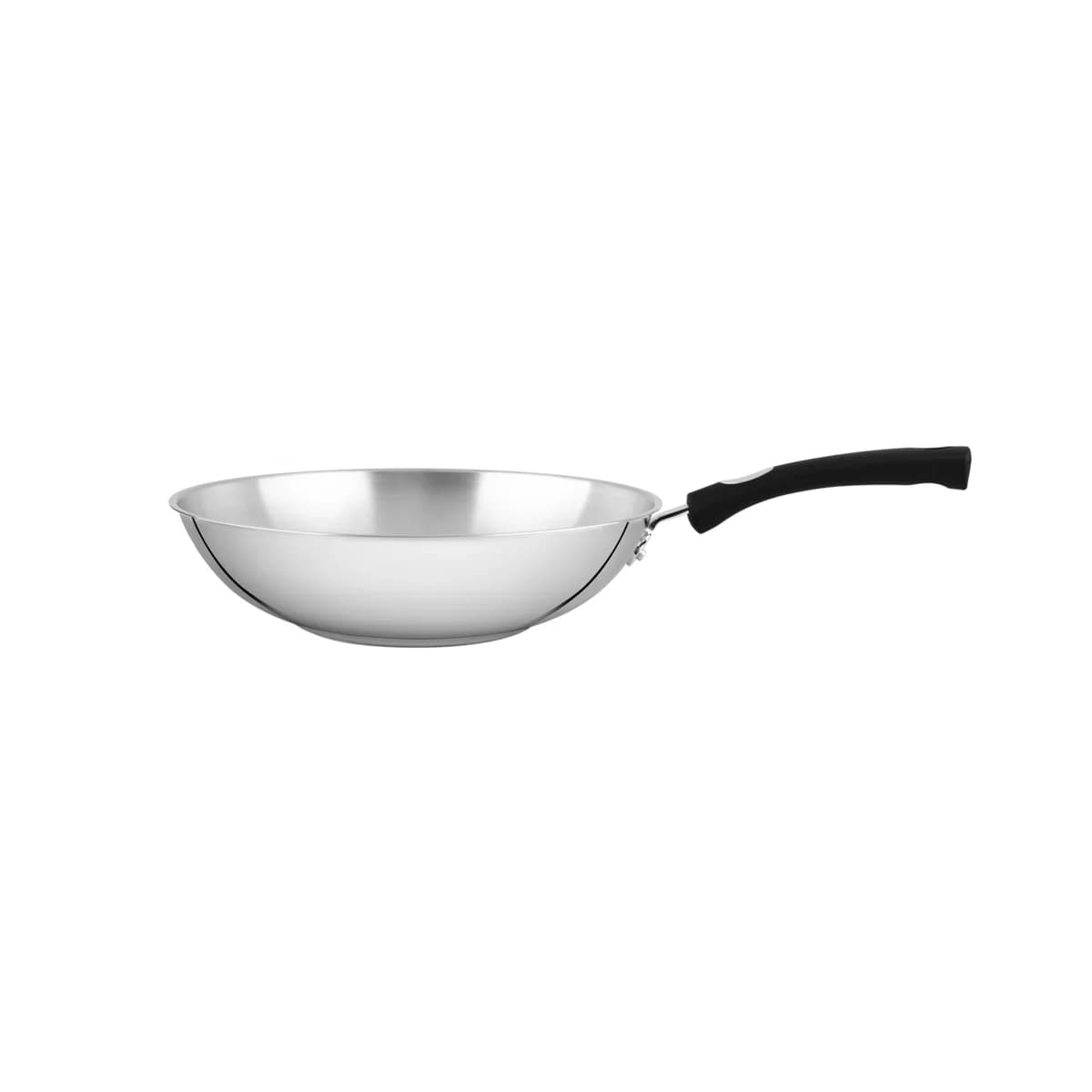 Wok Tramontina Astro Silicone de acero inoxidable triple fondo para inducción 28 cm 3.3 L