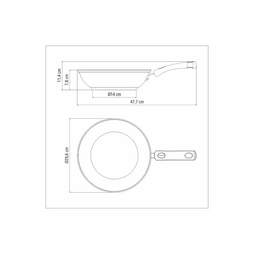 Wok Tramontina Astro Silicone de acero inoxidable triple fondo para inducción 28 cm 3.3 L — imagen 3 de 5