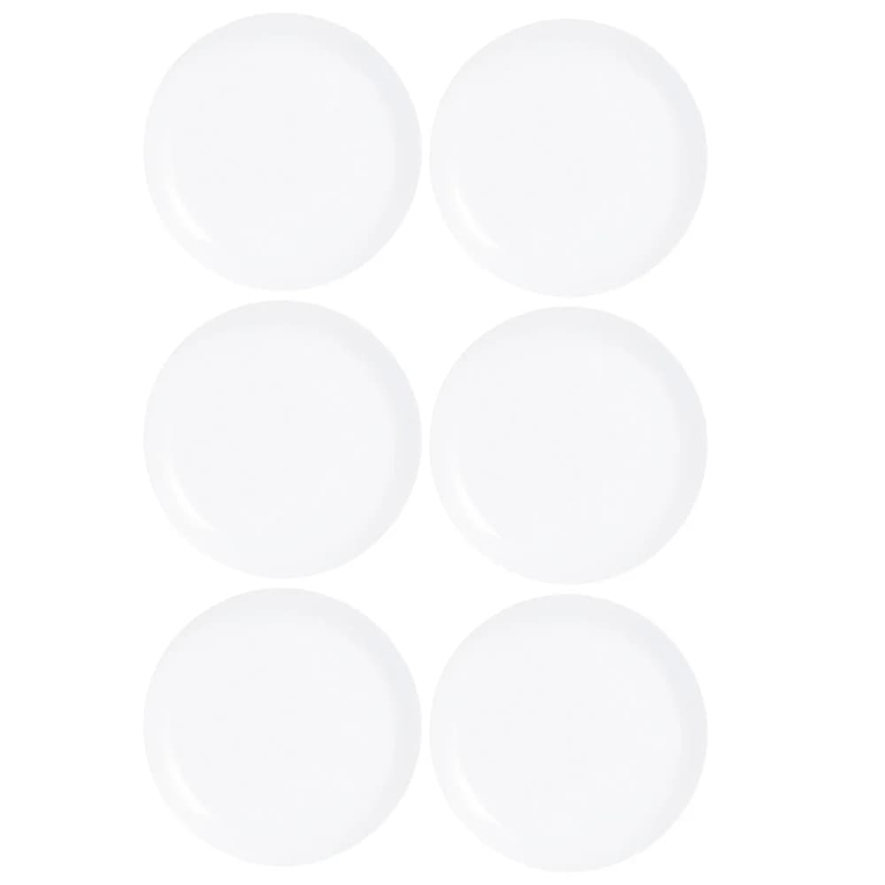Plato Llano Vidrio Blanco Luminarc Diwali 27 Cm X6 Unid