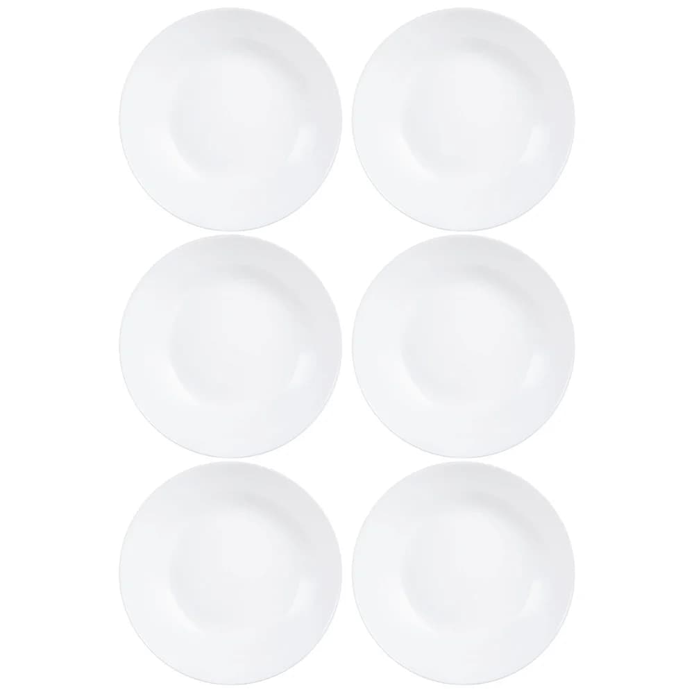 Plato Hondo Vidrio Blanco Luminarc Diwali 20 Cm X6 Unid