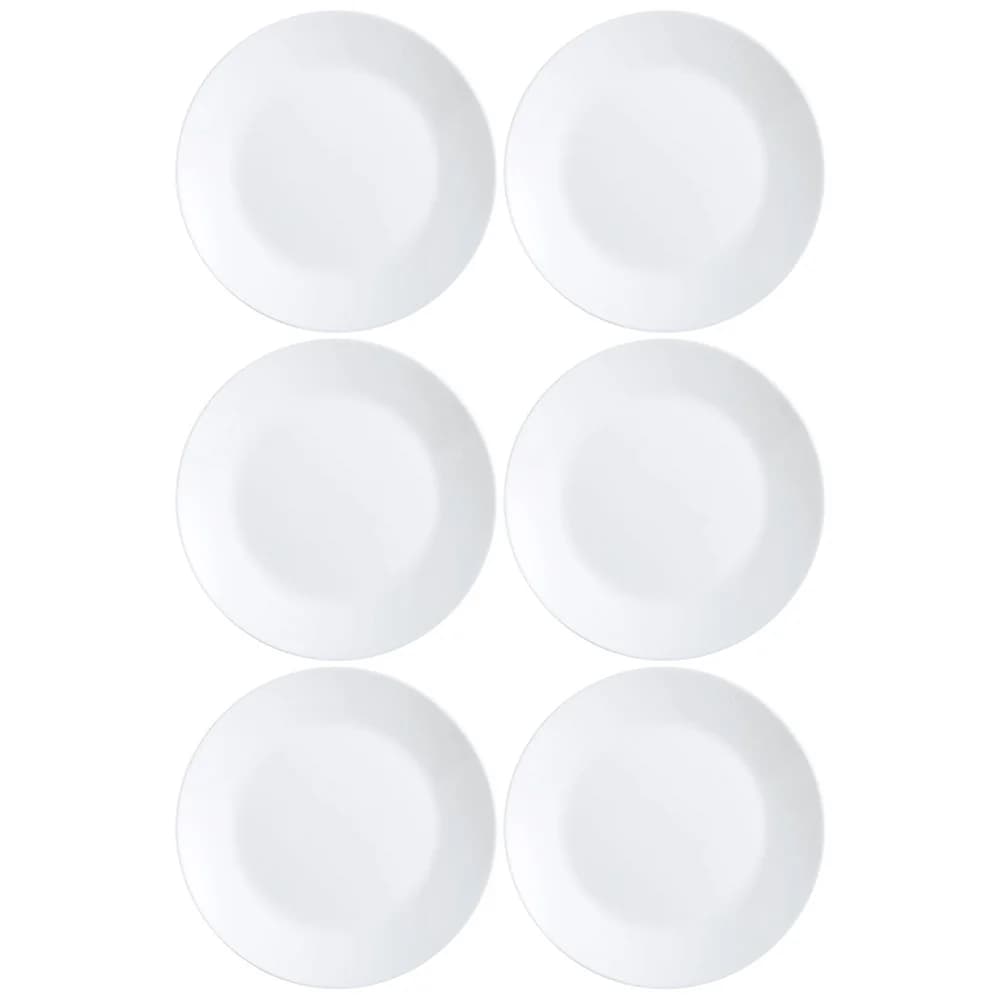 Plato Llano Vidrio Blanco 25 Cm Luminarc Zelie X6 Unid
