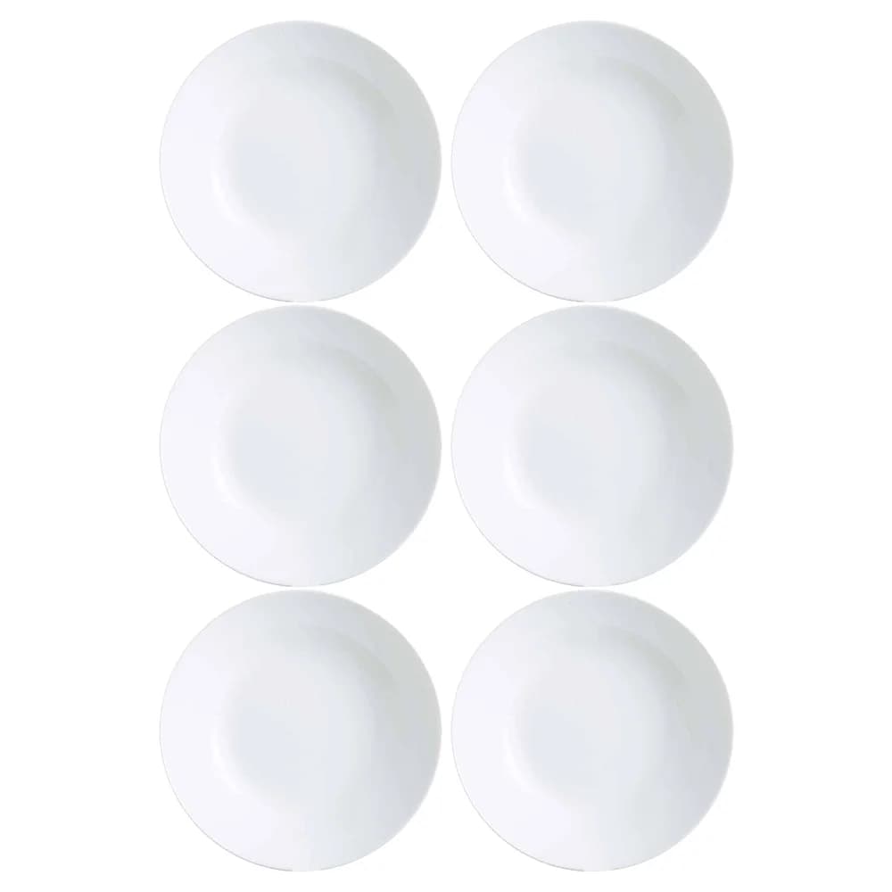Plato Hondo Vidrio Blanco 20 Cm Luminarc Zelie X6 Unid