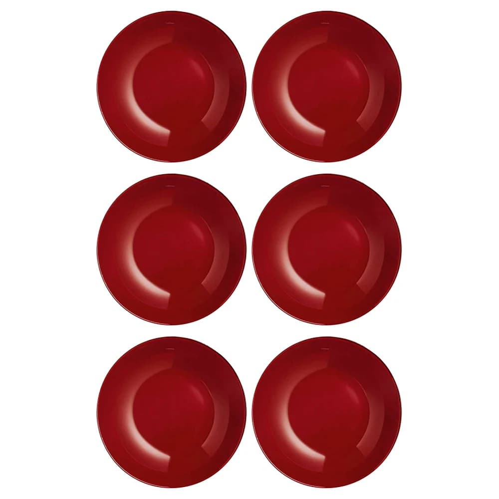 Plato Hondo Vidrio 20 Cm Luminarc X6 Unid Arty Bordeaux — imagen 1 de 3