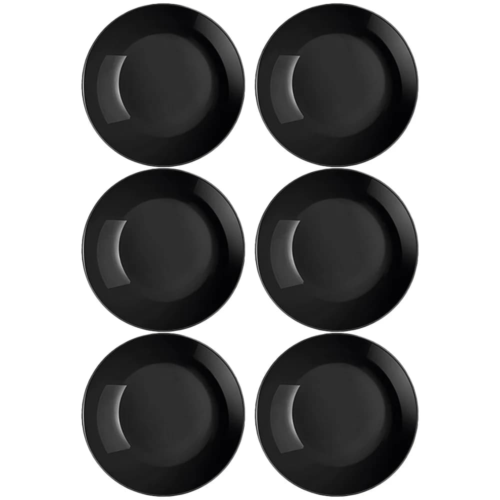 Plato Llano Vidrio 25 Cm Luminarc Negro Diwali X6 Unid — imagen 1 de 3