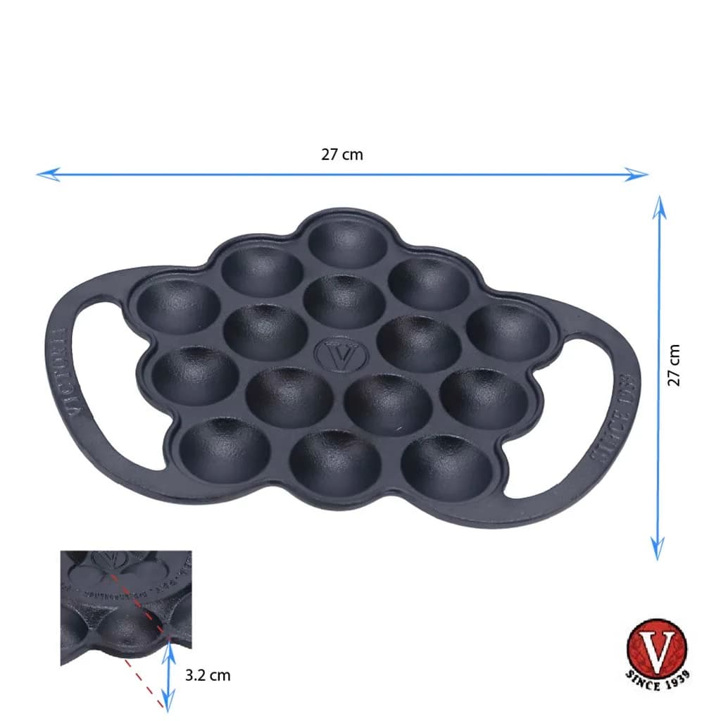 Provolonera De Hierro Curado Victoria Con Asas 29 Cm X 22 Cm — imagen 2 de 3