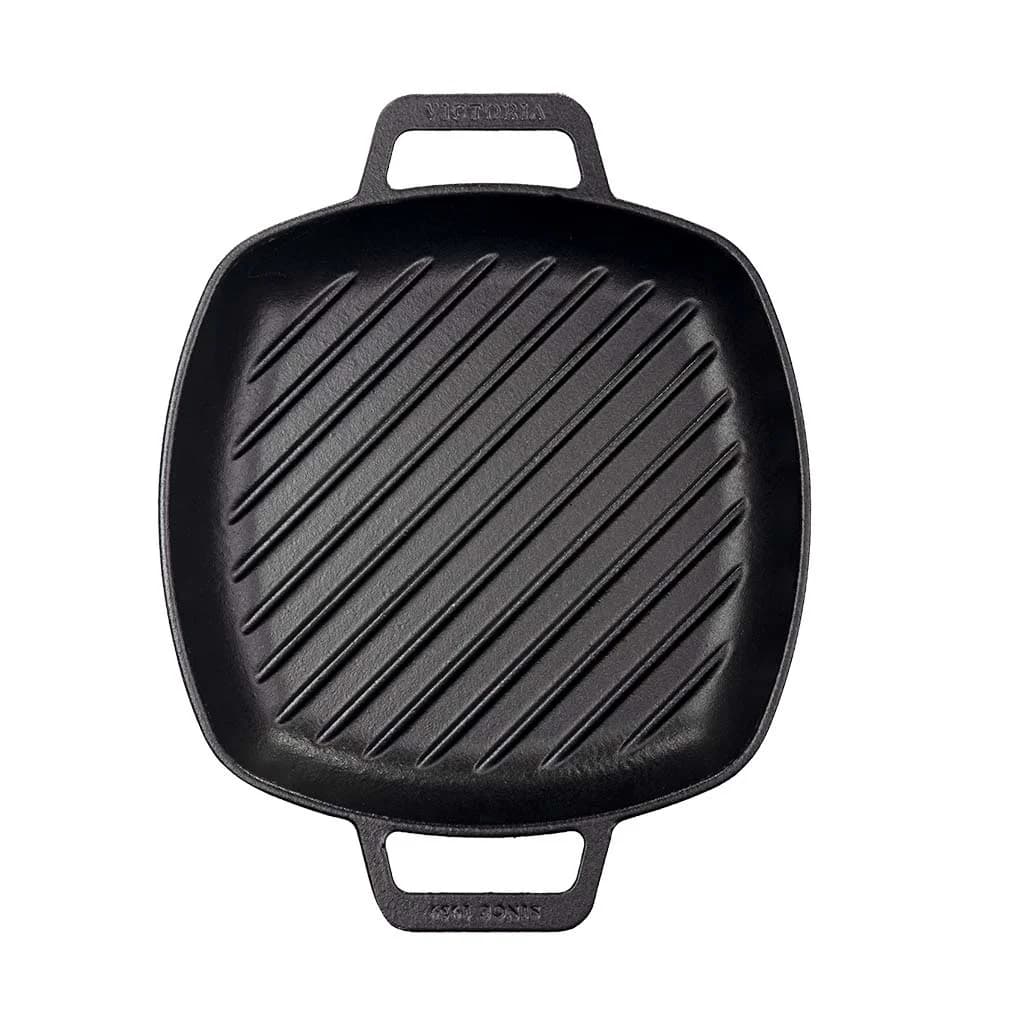 Plancha De Hierro Esmaltado Victoria Doble Asa Grill 25 Cm — miniatura 2