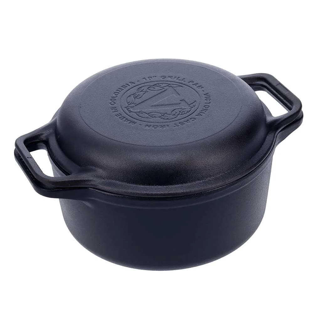 Olla C/tapa Doble Uso Hierro Curado Victoria 6 Litros 26 Cm